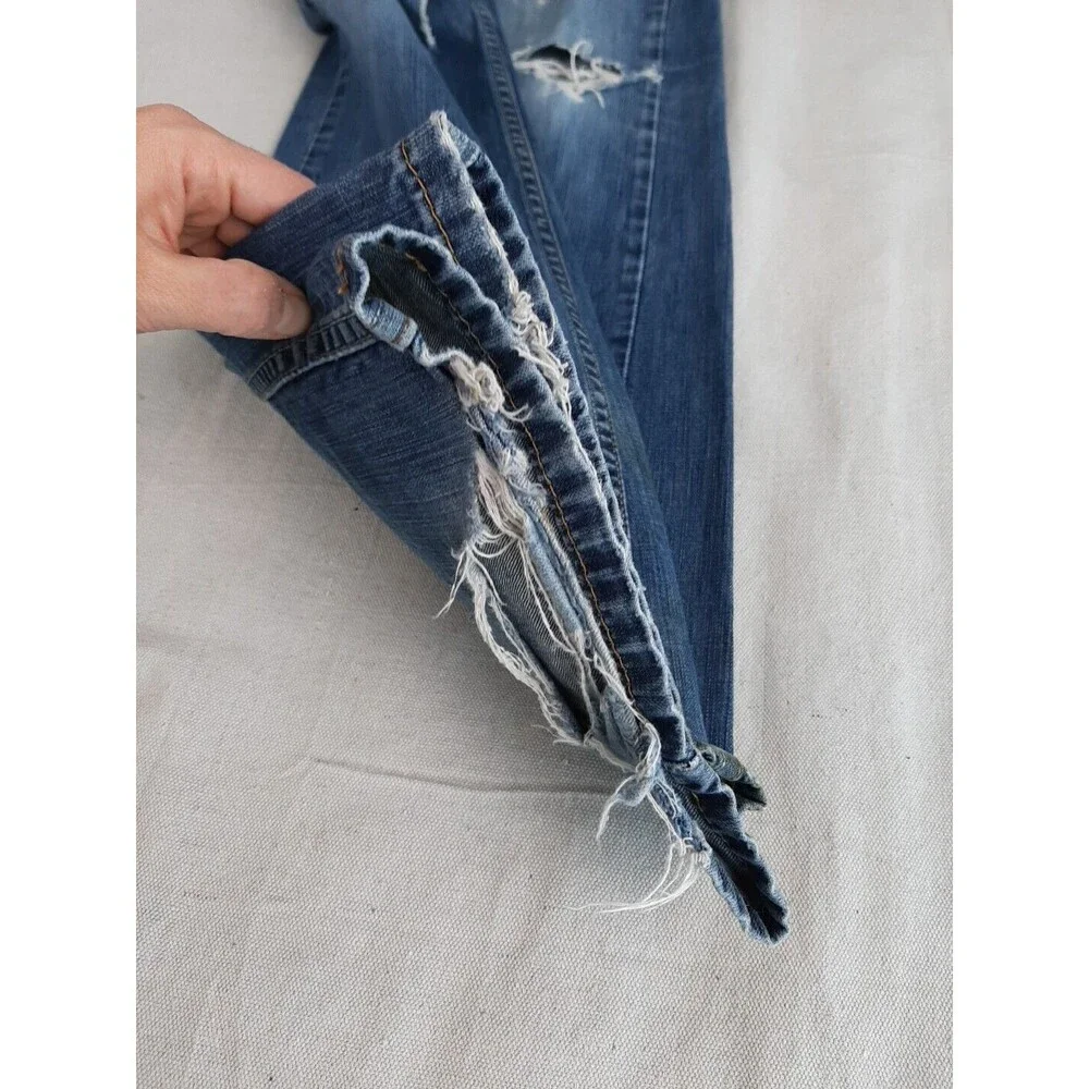 Levis 527 Jeans Mens 34 35x32 Boot Distressed Thrashed Mid Rise‎ Cowboy Western